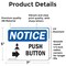 Signmission Push Button (Right Arrow) Sign With Symbol, 7 in W x Rectangle, Vinyl Decal OS-2PACK-NS-D-57-L-17923 - alternate 5